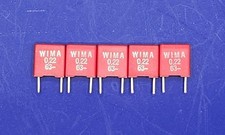5 Genuine WIMA 0.22uF .22uF 63v MKS2 PET Film Capacitors FASTEST FREE SHIPPING