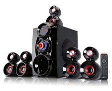 5.1 Channel Surround Sound Bluetooth Speaker System with 6.5 in. Amplifier, Red