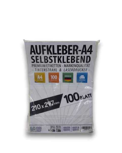 100 Selbstklebende Din A4 Etiketten Aufkleber 210X297 Mm Universell Bedruckbar-image