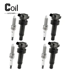 4pcs Ignition Coil and Spark Plug For Veloster Hyundai L4 1.6L 2012-2017