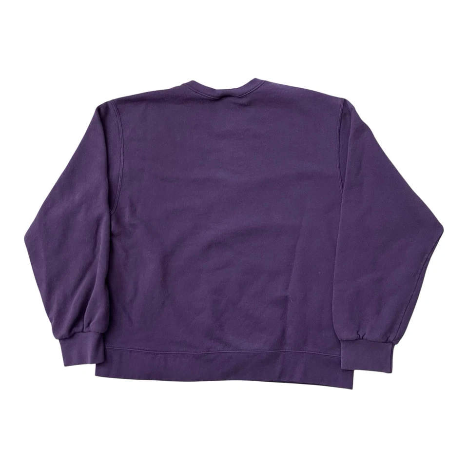 Moletom vintage Nike juvenil grande 12-14 roxo gola redonda Swoosh feito nos EUA anos 90 - Imagem 3 de 4