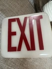 Vintage White Milk Glass Wedge Exit Sign
