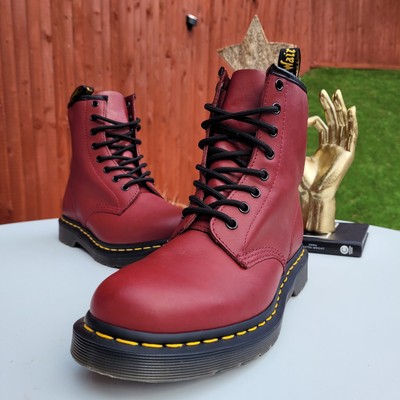Perfect Dr Martens Dark Red Leather Boots Size UK UK