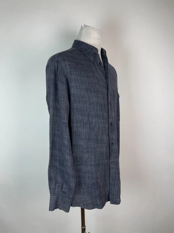 Zanella Shirt Men's Blue Soft Long Sleeve Shirt Made in Italy Large - Image 3 of 4