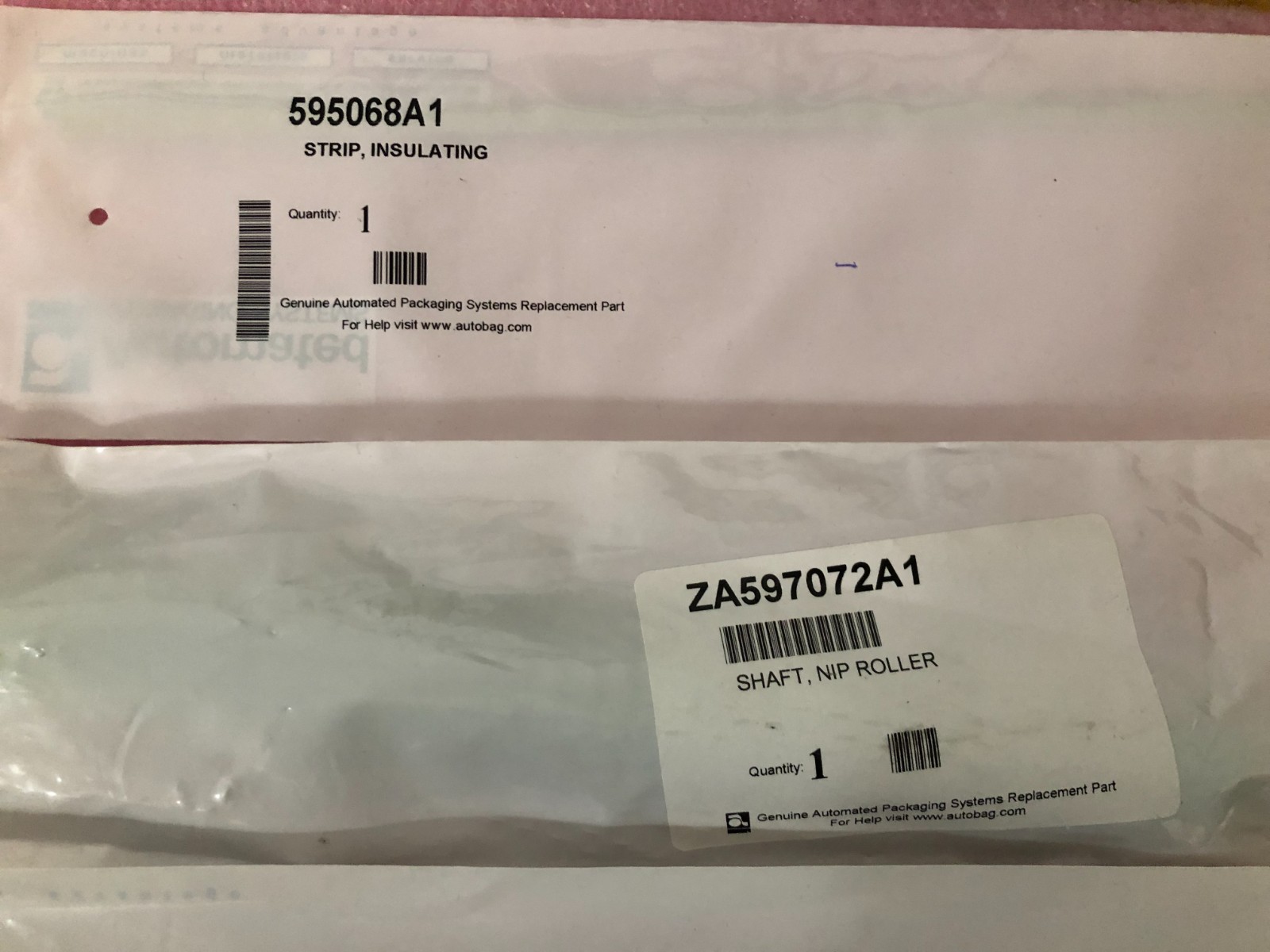 Sealed Air PS125 Autobag replacement parts ZA597038A2KIT INCOMPLETE