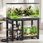 AQQA 35-40 Gallon Fish Tank M for (With power outlet), Black