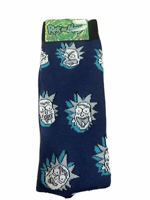 2 Pair Rick & Morty Crew Socks, Men's Shoe Size 6-12, Pickle Rick NWT BIN4