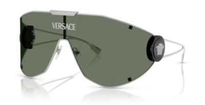 Versace Dark Green Sunglasses with Silver Detail Versace | Accessories | Versace Dark Green Sunglasses With  main image 4