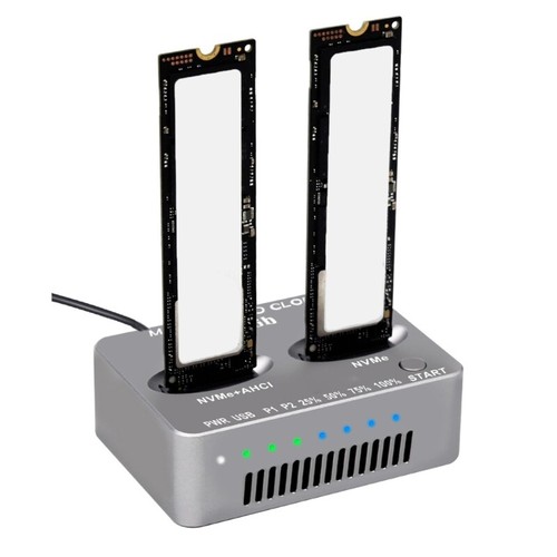 M.2 NVMe SSD Dock AHCI Duplicator Cloner USB3.2 20G SSD Double Bay Offline Clone - Photo 7/8
