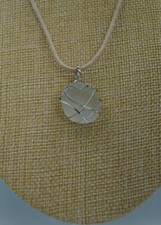 White Clear Sea Glass Pendant: Spherical Shape P 17 