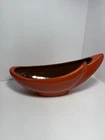 Frankoma 211 Bowl, Boat, Dish Orange Vintage Signed Long And Narrow