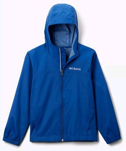 Columbia Rain Jacket Boys Youth M Glennaker Waterproof Full Zip Mtn Blue NWT