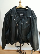 NWT Rare Big Special Order Size 74 Classic FMC Leather Motorcycle Jacket Black