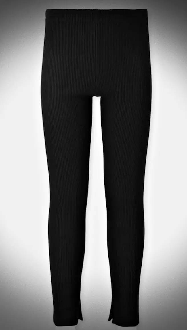 Uniqlo Girls Leggings Knit Pants Ribbed Slit Stretch Comfort Pants