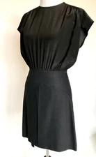 Miu Miu Black Silk Top Black Dress NWT Size IT 38 US 2 NEW Price $843
