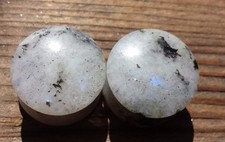RARE! PAIR OF REAL RAINBOW MOONSTONE PLUGS GA...