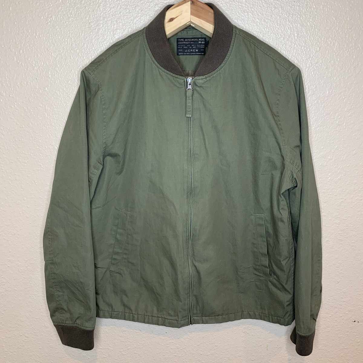 Vintage J CREW Field Jacket Adult Medium Army Green Outerwear NX