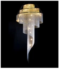 duplex staircase lamp long chandelier light luxury modern aluminum chain lamp yc