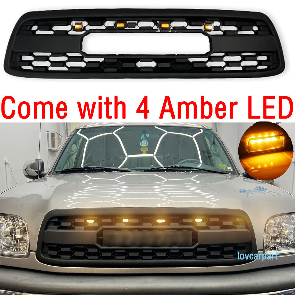 Grill For 1st Gen Tundra Grill 2000 01 2002 Hood Grille W/4LED