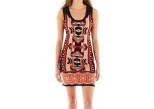 Take Out Sleeveless Aztec Print Sweater Dress MSRP $46.00 New Junior Size M, L