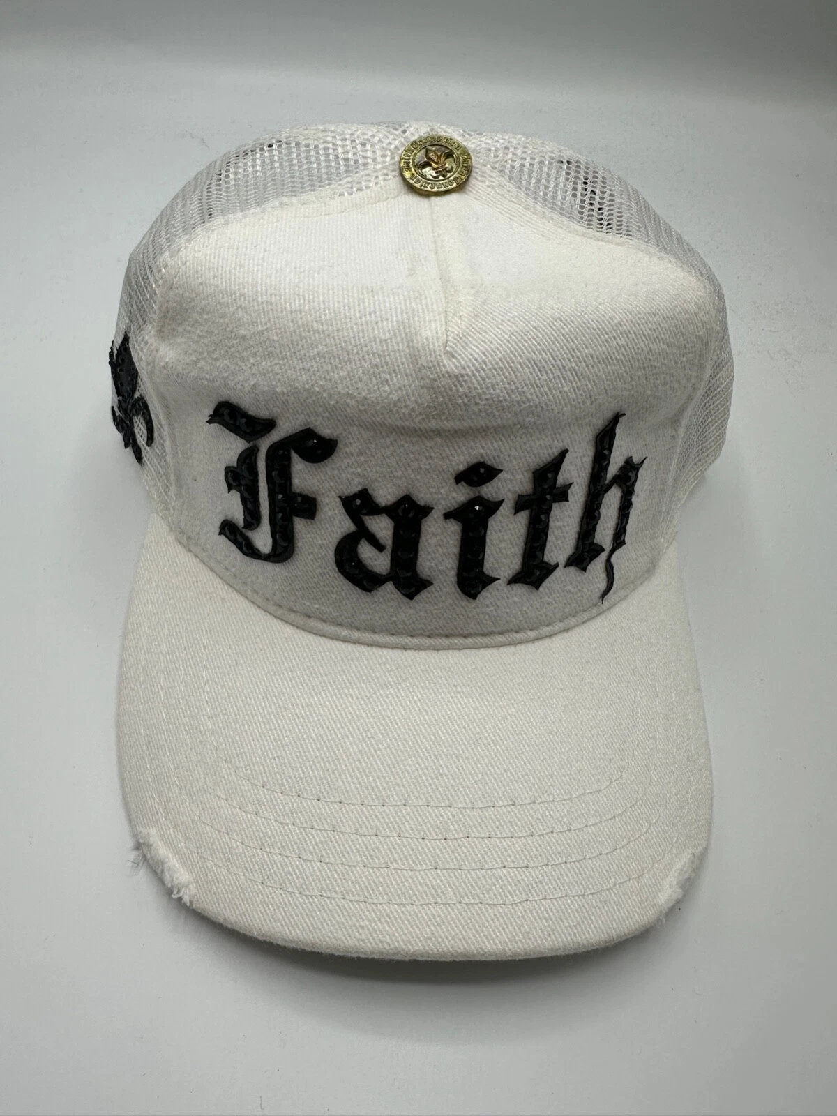 Faith Connexion in clothin White Trucker Hat Cap One Size with cristal