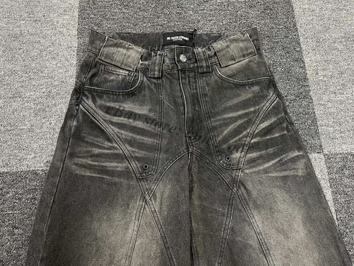 Pantalones de mezclilla No Faith descoloridos Dune desgastados holgados pantalones de mezclilla acampanados hombres mujeres nuevos - Imagen 7 de 19