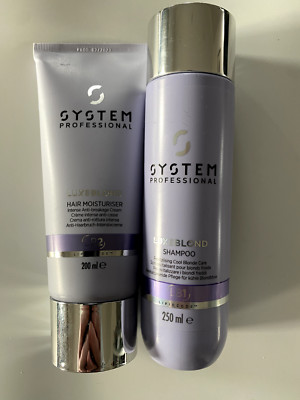 Wella System Professional LuxeBlond Shampoo 250ml & Feuchtigkeitscreme 200ml (Duo Set)