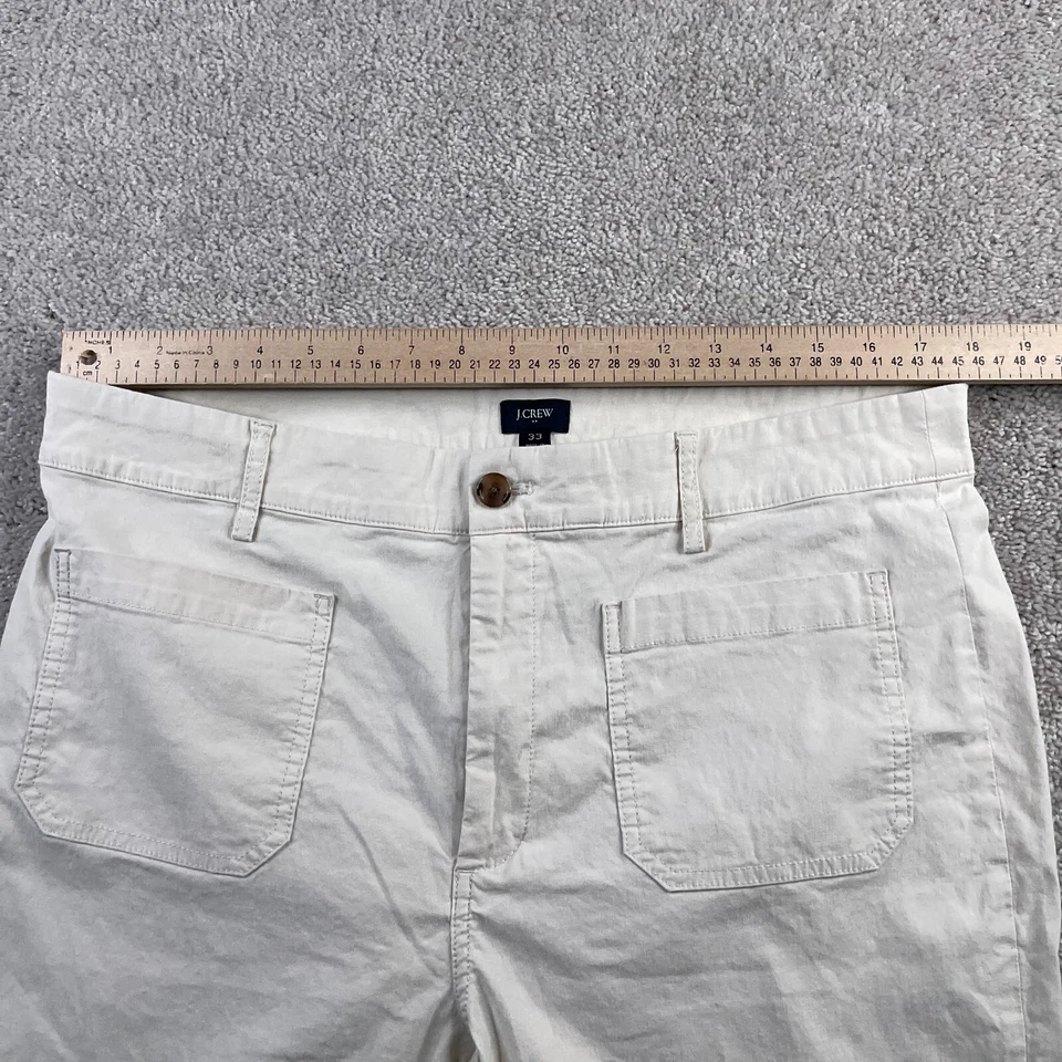 Pantalones J Crew para mujer 33 blancos Lizzie tiro alto pierna ancha parche bolsillos pantalones Foto 4 de 4