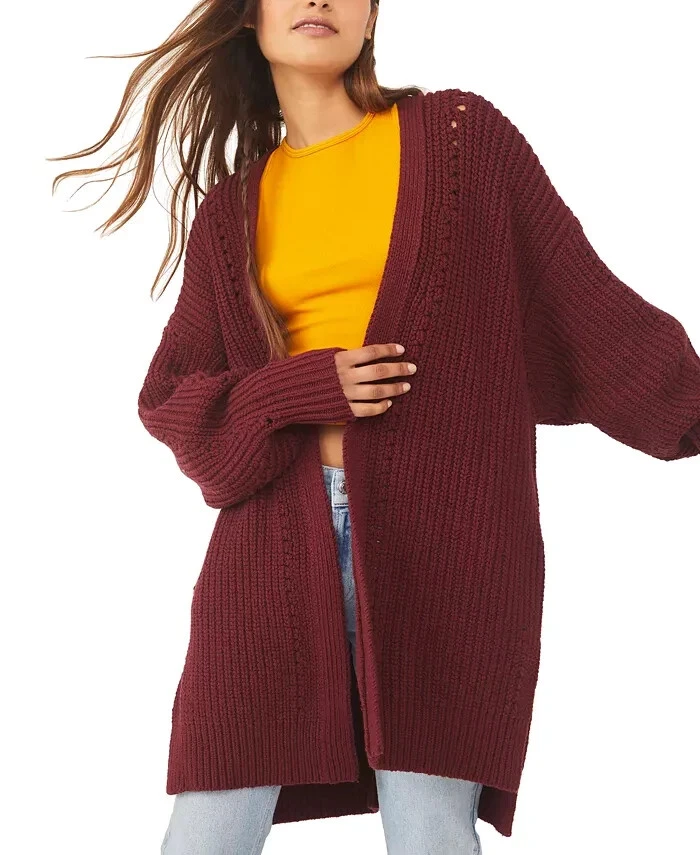 Ladies burgundy cheap cardigan