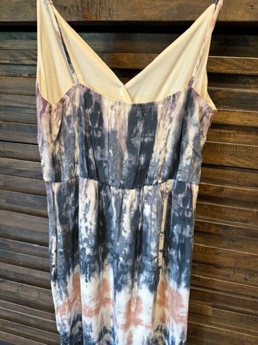 One Clothing Blue Purple Burgundy Tie Dye V-Neck Maxi Dress MED Ombre - Picture 7 of 12