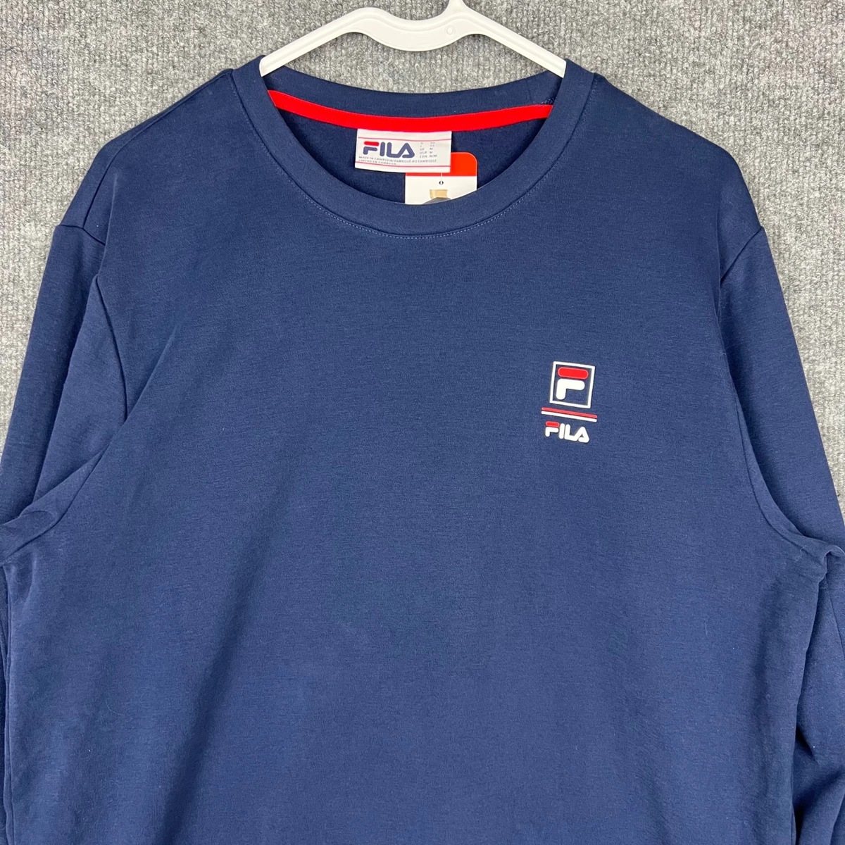 NWT Fila Mens Long Sleeve Crew Neck Pullover Logo Sweatshirt Size M