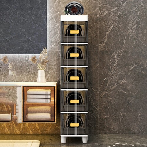Narrow Toilet Drawer 4/5 Tier Bathroom Crevice Cabinet Restroom Storage Cabinet - Picture 5 of 18