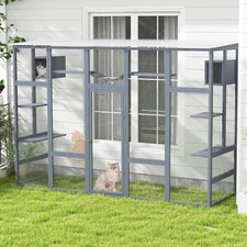 COZIWOW Cat Enclosure Catio Wooden Large Cage with 6 Platforms Cat Cage Condo