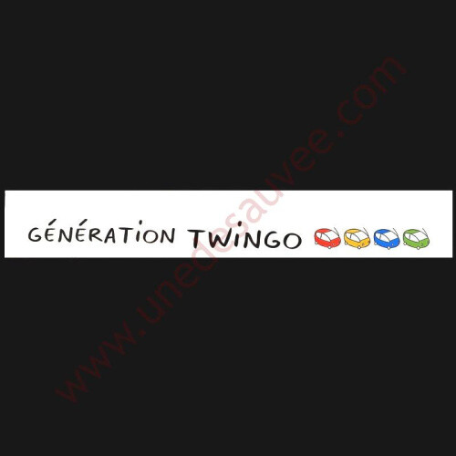 Sticker Pare-Brise Génération Twingo - Autocollant Bandeau Solaire Renault Twingo Blanc 130cm