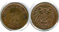 Kaiserreich  1 Pfennig 1893 E  fast stempelglanz