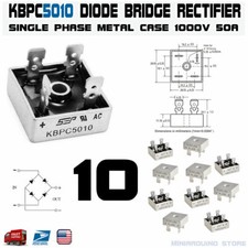 10pcs KBPC5010 Diode Bridge Rectifier Single Phase Metal Case 1000V 50A USA