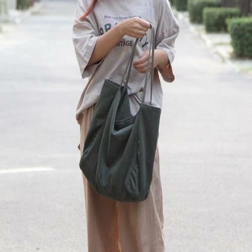 Fashion Womens Loose Casual Slouchy Canvas Big Bags Shoulder Bags Big Tote - Picture 9 of 20