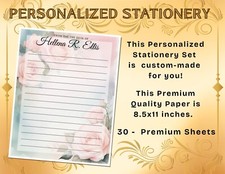 PERSONALIZED - 30Pcs Stationery Writing Paper, Watercolor Stationary  L2C23