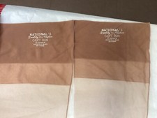 Vintage FF Seamed Nylon Stockings 9 32" Beige- 1 1/2 pair