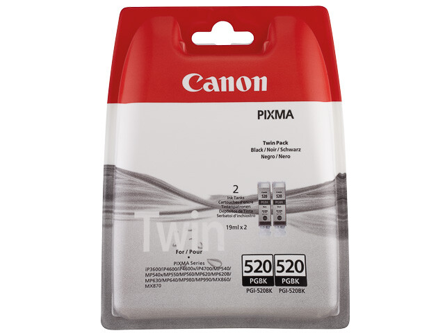 Cartouche Canon PGI-520bk noire PGBK 520 lot de 2 consommables pour imprimante jet d'encre