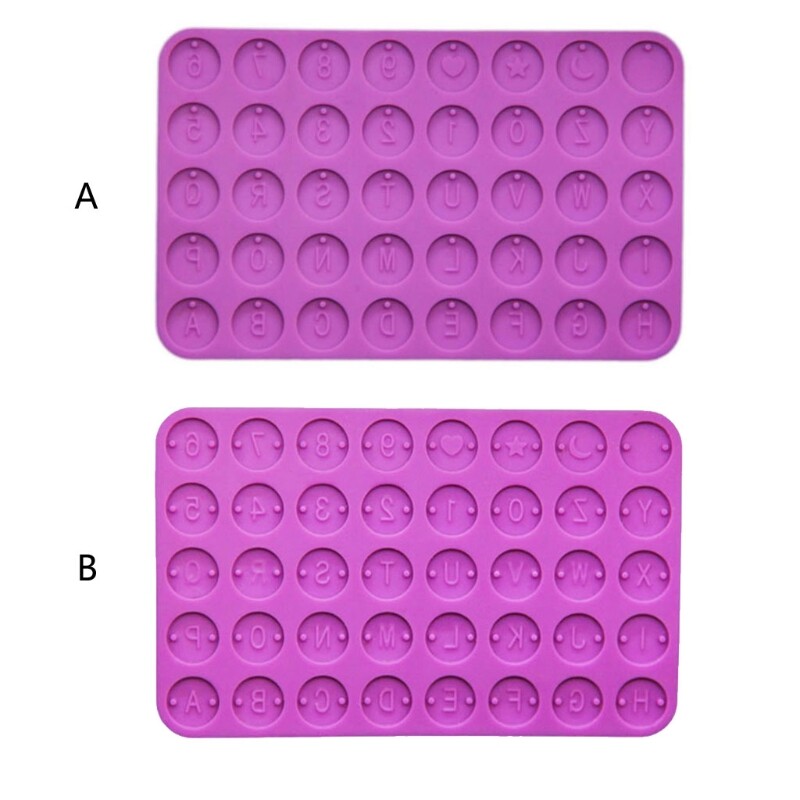 Resin Casting Keychain Mold Round Letter Silicone Mold for Epoxy Resin