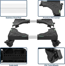 Arcade1UP Cabinet Riser BOOSTER -  4.3 inches  w/ Locking Caster Wheels - BLACK