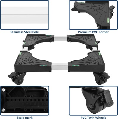 Arcade1UP Cabinet Riser BOOSTER -  4.3 inches  w/ Locking Caster Wheels - BLACK