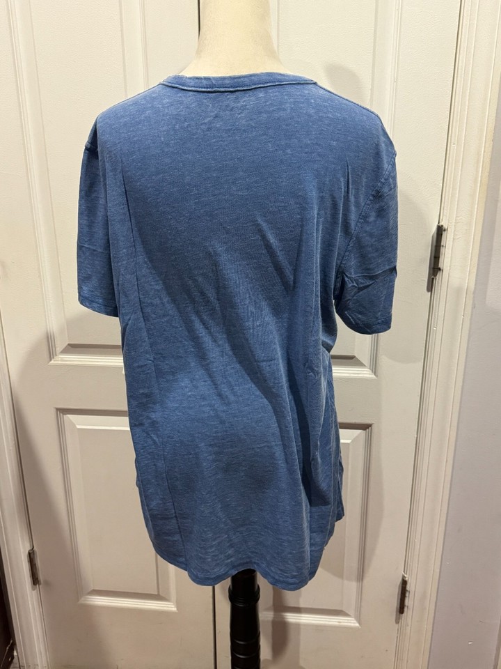 Lucky Brand Venice XL Burnout T Shirt Men V Neck Short Sleeve Blue | eBay