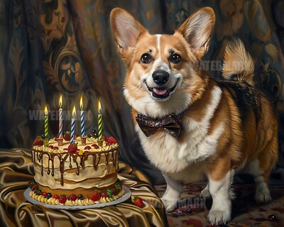 8x10 Matte Print_ Elegant Pembroke Welsh Corgi in Bow Tie