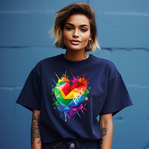 Lustiges T-Shirt Pride_48 Regenbogen Herzspritzer für alle! 100% Baumwolle, Unisex Print - Bild 8 von 46