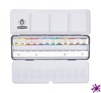 Aquarell-Set Horadam Schmincke Metallkasten, 12X1/2 NäPfchen + Leerschiene