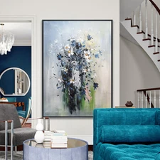 Handmade Oil Painting On Canvas Wall Decor Abstract Flower For Living Room