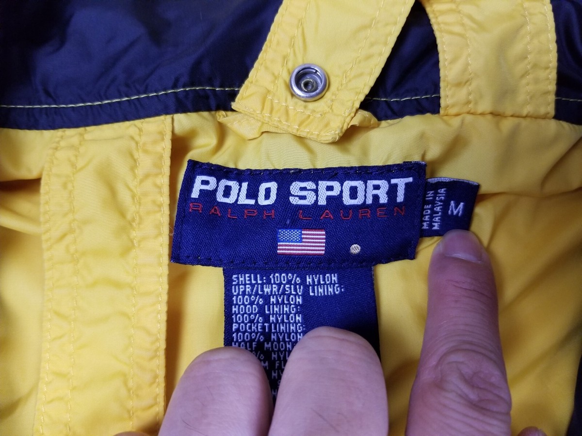 VINTAGE 90' RALPH LAUREN POLO SPORT YELLOW WINDBREAKER