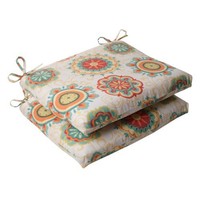 Pillow Perfect Indoor/outdoor Fairington Squared Seat Cushion, Aqua, Set Of 2, N on sale Pillow Perfect Indoor/outdoor Fairington Squared Seat Cushion, Aqua, Set Of 2, N on sale